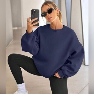 Women's Navy Crew Neck Sweater